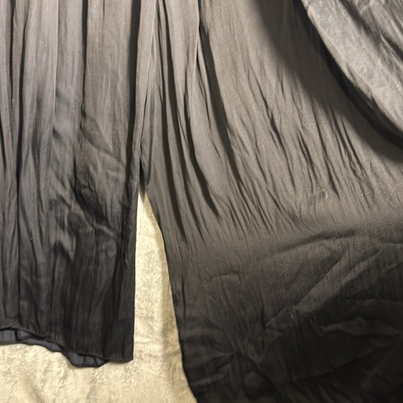 Uniqlo‎ black goucho pants size L elastic waist summer cropped - Picture 2 of 5